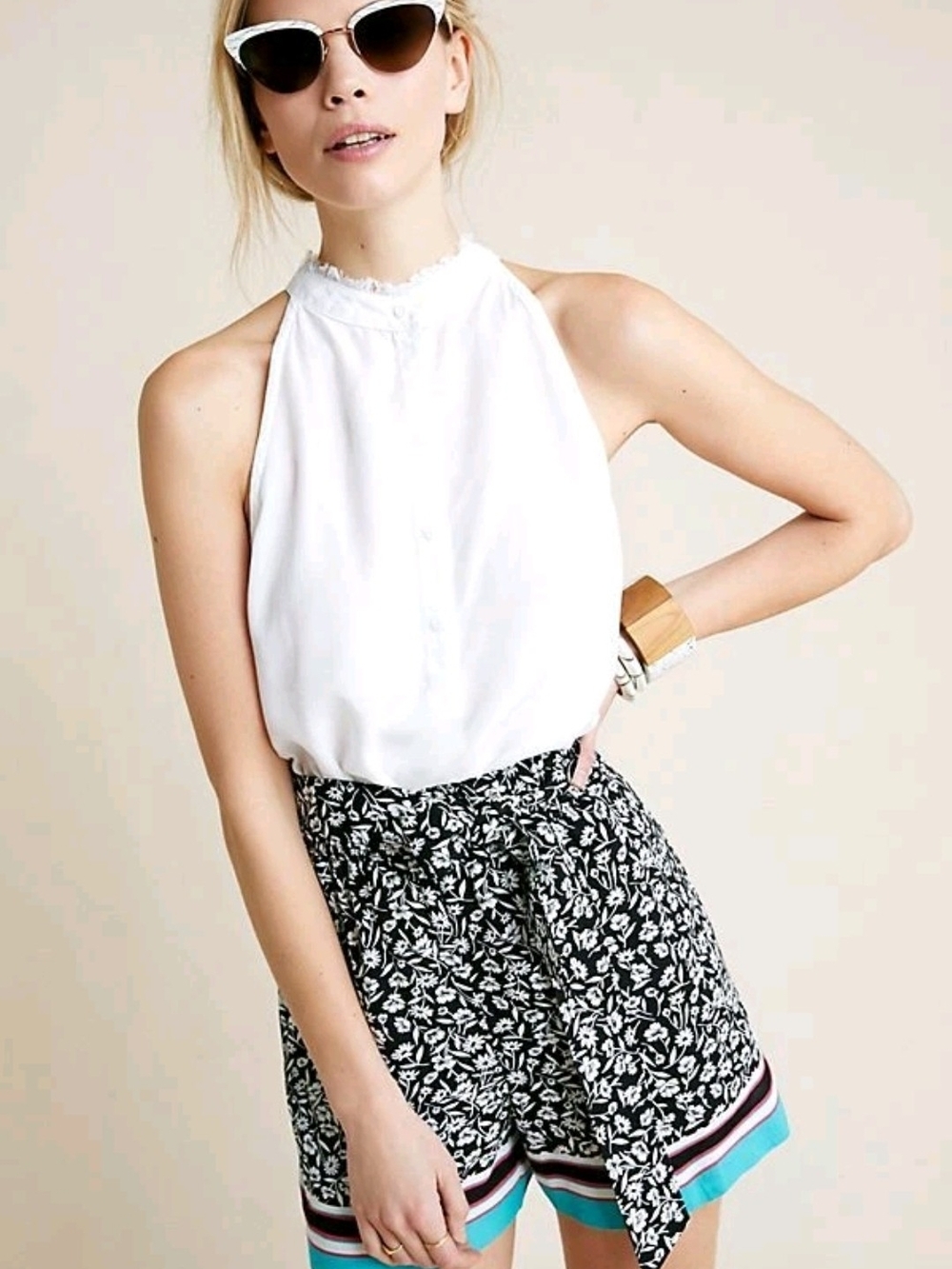Maeve By Anthropology Scarf Printed Shorts Sz X-Small